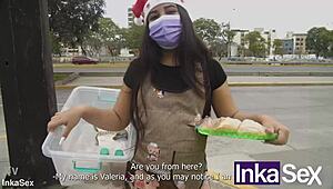 mi hermanastra gets this huge meat gift right before Christmas eve