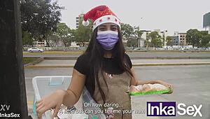 mi hermanastra gets this huge meat gift right before Christmas eve