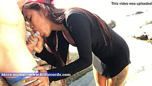 Couple compilation of horny babes sucking huge cocks in close up