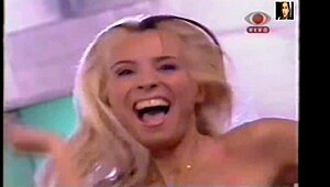 lady lu does a super positive striptease in her pink bikini, slowly undressing with that confident vibe 😊