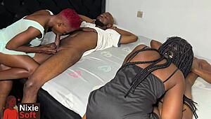 Four performers gathered for a group session. Nixie Soft, Noni Dream Sex4, and Betty Skaly joined in the activity