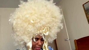 whoa, homemade amateur ebony blonde gets bent over in bedroom!
