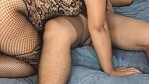 In a homemade scene, the amateur Latina employee arrives in new lingerie for an intense anal encounter.