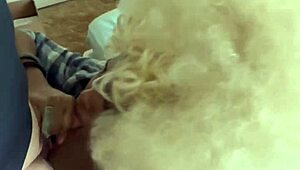 whoa, homemade amateur ebony blonde gets bent over in bedroom!