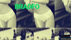 Üppige Brünette Milf in Lingerie strippt nackt, zeigt fette Titten und Arsch im Solo-Tease