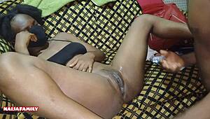 Tight Pussy Black Teen 18+ Gets Passionate Sex on Sofa