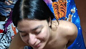 Inocente Hijastra Joven Aprendiendo a Mamar Verga y Corrida en Cara