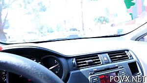 Hot teen babe boldly takes hardcore blowjob and pov sex with big cock