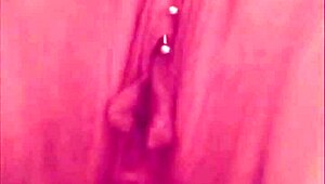 brunette bbw babe with pierced shaved pussy shows close up peeing compilation in toilet fetish scenes.