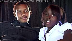 Beautiful Black Babe in Cute Petite Casting with Natural Tits and Interview