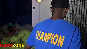 Hey, this step bro is totally taking advantage of his curvy black step sis in the bedroom during a homemade casting.