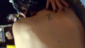 Ukrainian amateur brunette with tattoos handles big cock in homemade session