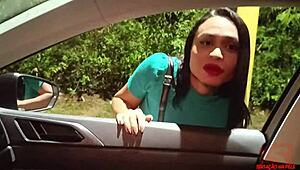 i thought it was just a ride, but that naughty drika muniz started suckin' me off till we hit this roadside motel for some big ass latina pussy action.