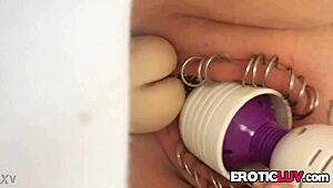 I get so turned on toying my pierced pussy with that big dildo until I cum hard