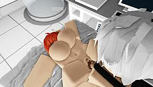 Cute Roblox girl gets her pussy destroyed in condo with big tits cumshot action.