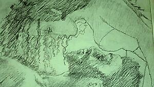 sketch contrasts couple in lingerie with foreplay details