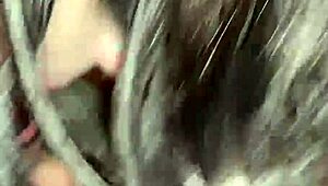 hey, she's giving some good sloppy head to that big black monster cock with deep sucking