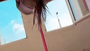 Anuskatzz showcases her athletic moves in an exotic pole dance compilation with fitness elements