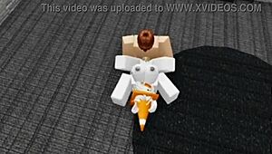 Slutty Roblox bunny girl sneaks into boys locker room for wild fucking!