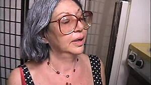 Top Heavy GRANNY Sucks And FUCKS In Stockings Volume 1 Scene 1