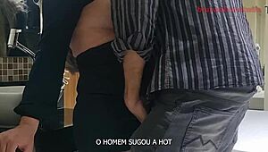 Pregnant Bruna Silva hotwife gets fucked hard by the big guy in amateur cuckold scene.