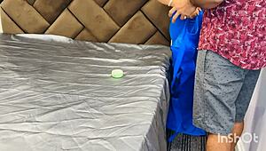 Horny Mumbai Back Manager Wife Calls Home for Hardcore Homemade Blowjob and Orgasm with Boobs