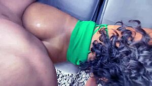 Curvy Brazilian Wife with Curly Hair Rides Oiled Cock Bareback in Doggystyle