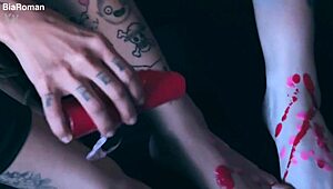 These Feet Crave Domination from Brunette and Redhead Goddesses in Bondage with Toe Sucking