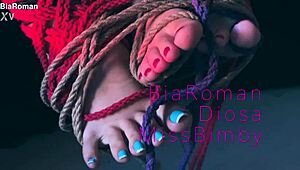 These Feet Crave Domination from Brunette and Redhead Goddesses in Bondage with Toe Sucking