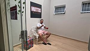 Amateur wife in tight clothes cleans house and ends up with cum in her mouth from big cock blowjob