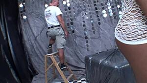 Shemale strippers double stuff dude with anal fucking in Italian style