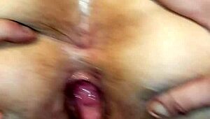 Milf experiences a creampie that leaves her pussy gaping with cum in this session.