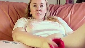 the curvy girl grabbed her huge monster dildo and slid it deep into her hairy wet pussy for intense play