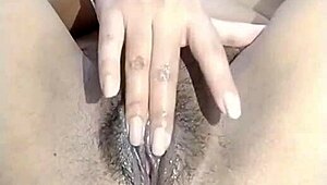 Amateur girl fingers her wet pussy in homemade video until squirting orgasm with dripping clothes ripped off