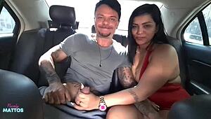 f sortudo gives nicoly mattos blowjob in car then fucks hairy pussy in her room outdoors