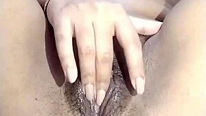 Amateur girl fingers her wet pussy in homemade video until squirting orgasm with dripping clothes ripped off