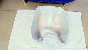 sara jay slips into see-through lingerie, shaking her big ass and fingering her pussy as the milf reaches orgasm.