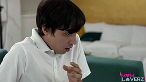 I feel so drawn to innocent stepmom Brandi Love as she bends over for deepthroat blowjob and cowgirl riding in this hardcore threesome with big tits blonde action