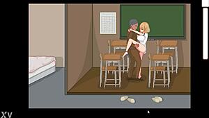 Cute Blonde Fucks Teacher In Bt Life Hentai Game