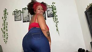 Bold Bbw Beauty Farts Seductively In Tight Blue Jeans