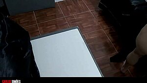 young brazilian crossdresser records amateur homemade session with ass play in casual setting