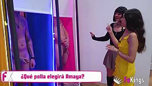 today amaya castro enjoys a full cock feast in bent over doggystyle and deepthroat blowjob action during her holiday party.