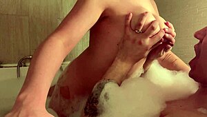 a nursing mother pours breast milk on her stepsons face and is delighted with it