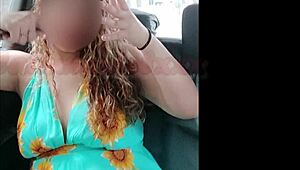 hot photoshoot featuring a busty model with amazing legs inside the taxi