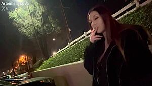 Smoking Hot Italian Milf Artemisia Love Enjoys Solo Outdoor Cigarette Session With Long Hair Flowing!