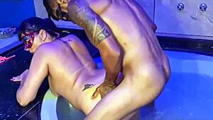 in a casual gathering, the married latina joins an interracial amateur event for some lighthearted fun