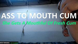 Hey this Latina milf does ass to mouth getting a mouthful of fresh cum in homemade quickie