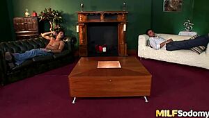 anal craving maid sabrina sweet caught between two cocks for assfucking and blowjob in group