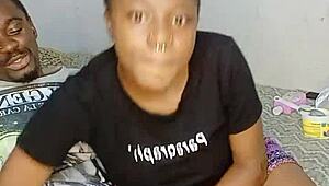 This African teen started with deepthroat on the big black cock. She got sloppy, spitting cum all over her face after the facial.