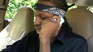 Fully clothed babe sucks huge black monster cock in wild interracial action